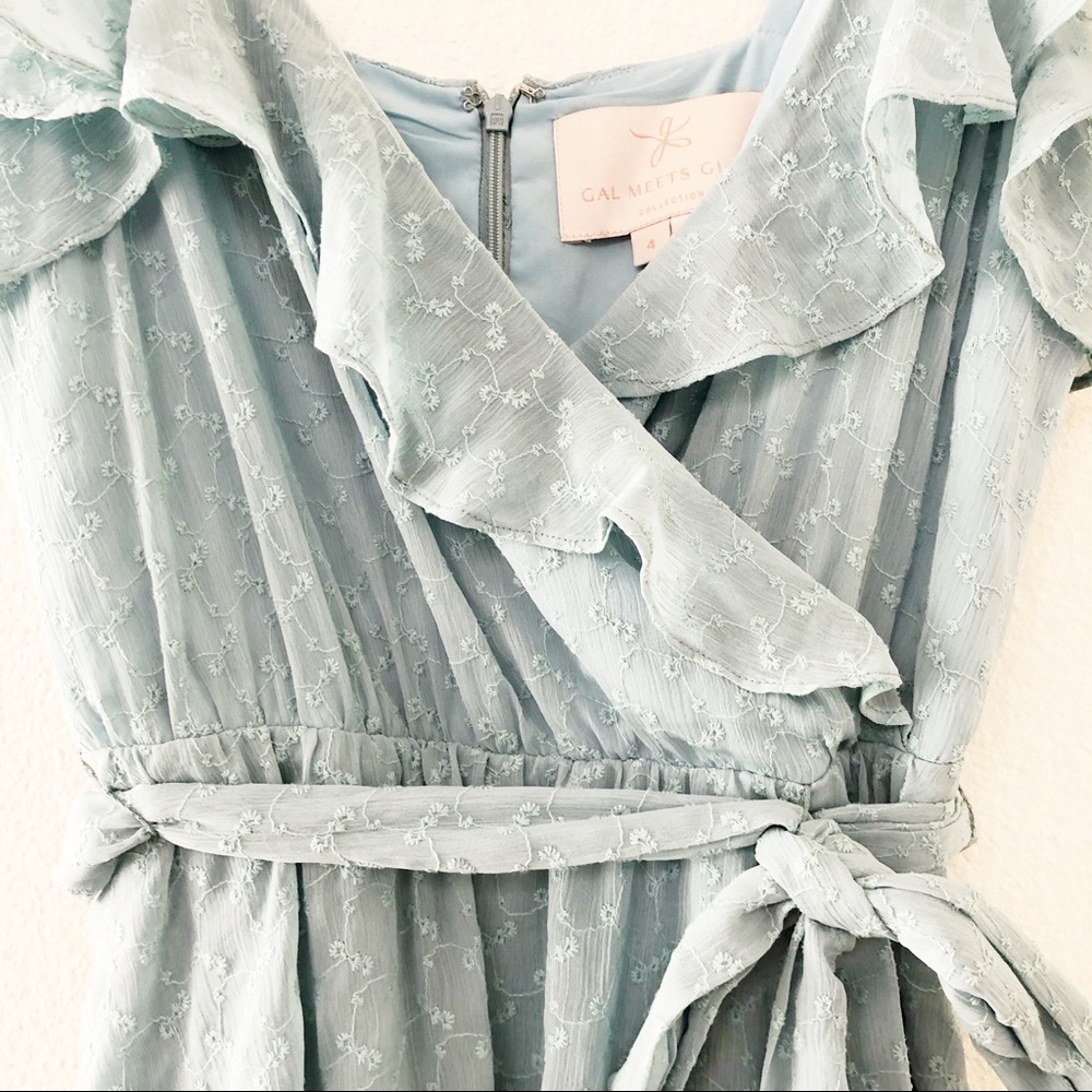 Gal Meets Glam Collection Blue Helena Ruffle Dress - Picture 8 of 12